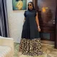 SC Plus Size Printed Splice Maxi Dress NY-10292