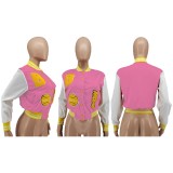 SC Casual Patchwork Long Sleeve Baseball Jacket CJF-3082