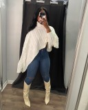 SC Knitted Long Sleeve Sweater Crop Top GDYF-6915