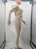 SC Fleece Solid Color Hooded Pocket Sweatshirt And Pants 2 Piece Set TK-6258