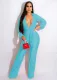 SC Fashion Casual Belt Lapel Jumpsuit BS-1321