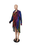 SC Fashion Print Long Sleeve Shirt Dress ZDF-31255