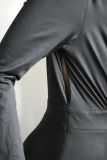 SC Fashion Solid One Shoulder Sleeve Irregular Jumpsuit YS-S828