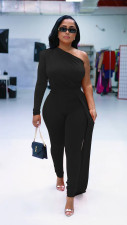 SC Fashion Solid One Shoulder Sleeve Irregular Jumpsuit YS-S828