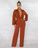SC Sexy Solid Deep V Neck Tight Jumpsuit AIL-224