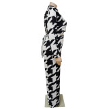 SC Plus Size Printed Long Sleeve 2 Piece Pants Sets NNWF-7612