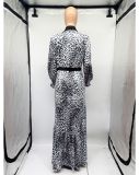 SC Fashion Leopard Print Loose Big Swing Maxi Dress (With Waist Belt)GDNY-2203