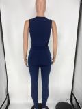 SC Solid Tank Top And Pants Slim Two Piece Sets HTF-6082