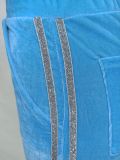SC Casual Velvet Zipper Top Wide Leg Pants Two Piece Set YD-8656