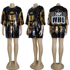 SC Print Sequin Casual Fashion Dress GYSF-0018