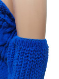 SC Knit Turtleneck Fake Sleeves Finger Hole Irregular Sweater CM-8639