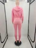 SC Solid Color Tank Top Zip Hooded Coat And Pants Three Piece Set YIM-277
