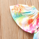 SC Kids Girl Tie Dye Top+Jeans Flare Pants+Headband 3 Piece Sets YKTZ-3005