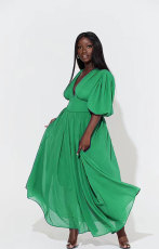 SC Fashion Half Sleeve Slim-Waist Chiffon Dress XHXF-322