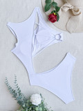 SC Sexy Bikinis Solid Hollow Out Two Piece Swimsuit CASF-6490