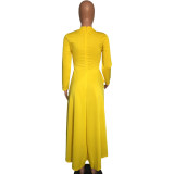 SC Plus Size Fashion Solid Ruffle Dress XMY-9044