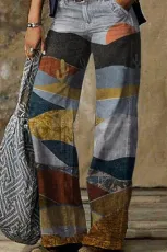 SC Casual Print Loose Straight Pant MK-3135