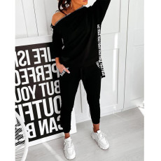 SC Casual Long Sleeve Hooded And Pants Two Piece Set GDYF-6623