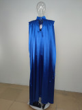 SC High Collar Loose Big Swing Maxi Dress MUE-3446