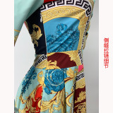 SC Fashion Printed Long Sleeve Shirt Dress XHXF-888