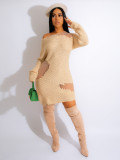SC Sexy Knits Solid Hollow Out Mini Dress ZSD-0240