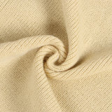 SC Solid High Collar Sweater Slit Dress NY-082