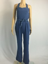 SC Fashion Denim Halter Jumpsuit With Belt SMR-8047