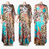 SC Plus Size Fashion Print Loose Big Swing Dress NY-2587