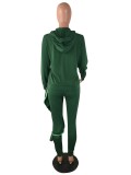 SC Fashion Solid Hoodies And Ruffles Splicing Pant Two Piece Set LP-66510