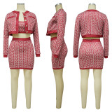 SC Fashion Vest+Long Sleeve Cardigan+Skirts 3 Piece Set YF-10293