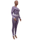 SC Fashion Print Long Sleeve Two Piece Pants Set ORY-5237
