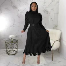 SC Fashion Puff Sleeve Pullover Ruffles Ruched Skirts Two Piece Set YF-10322