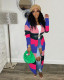 SC Color Contrast Knits Long Cardigan Coat TR-1231