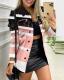 SC Plus Size Fashion Long Sleeve Print Zipper Coat GSRX-7013