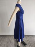SC Solid Color Side Zipper Sleeveless Big Swing Dress(with waist belt) MIL-L372