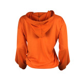 SC Casual Print Long Sleeve Hooded Sweatshirt OY-6387