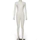 SC Letter Embroidered Slim Fitness Jumpsuit XEF-P1735515