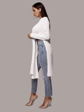 SC Fashion Solid Irregular Long Sweater Tops FSXF-75