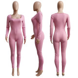 SC Rib Low-cut Sexy Solid Slim Jumpsuit HEJ-8242
