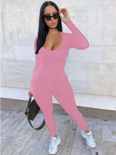 SC Rib Low-cut Sexy Solid Slim Jumpsuit HEJ-8242