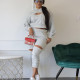 SC Solid Color Hollow Out Hooded Sweatshirt Pant Two Piece Set TE-4496