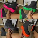 SC Round Head Knitted Elastic Socks Short Boots TWZX-866