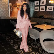 SC Fashion Solid Color Long Sleeve Pant Blazer Suits HNIF-095