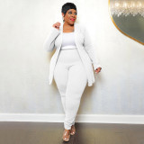 SC Plus Size Solid Color Casual Long Sleeve Pant Blazer Suit NNWF-7750