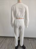 SC Solid Color Plush Casual Sport Two Piece Pant Set MIL-L376