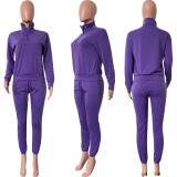 SC Solid Long Sleeve Sweatshirt And Pant Sport Two Piece Set HMS-5561