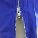 SC Plus Size Casual Solid Color Zipper Off Shoulder Jumpsuit XHSY-19490