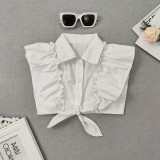 SC Kids Girls Sleeveless Ruched Ruffle Short Vest GMYF-Y6156