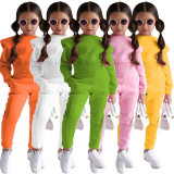 SC Kids Solid Color Sport Sweatshirt Two Piece Pant Set GMYF-Y6206