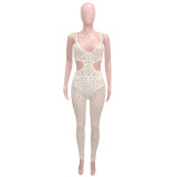 SC Sexy Mesh Hot Drilling Sling Jumpsuit SH-390432